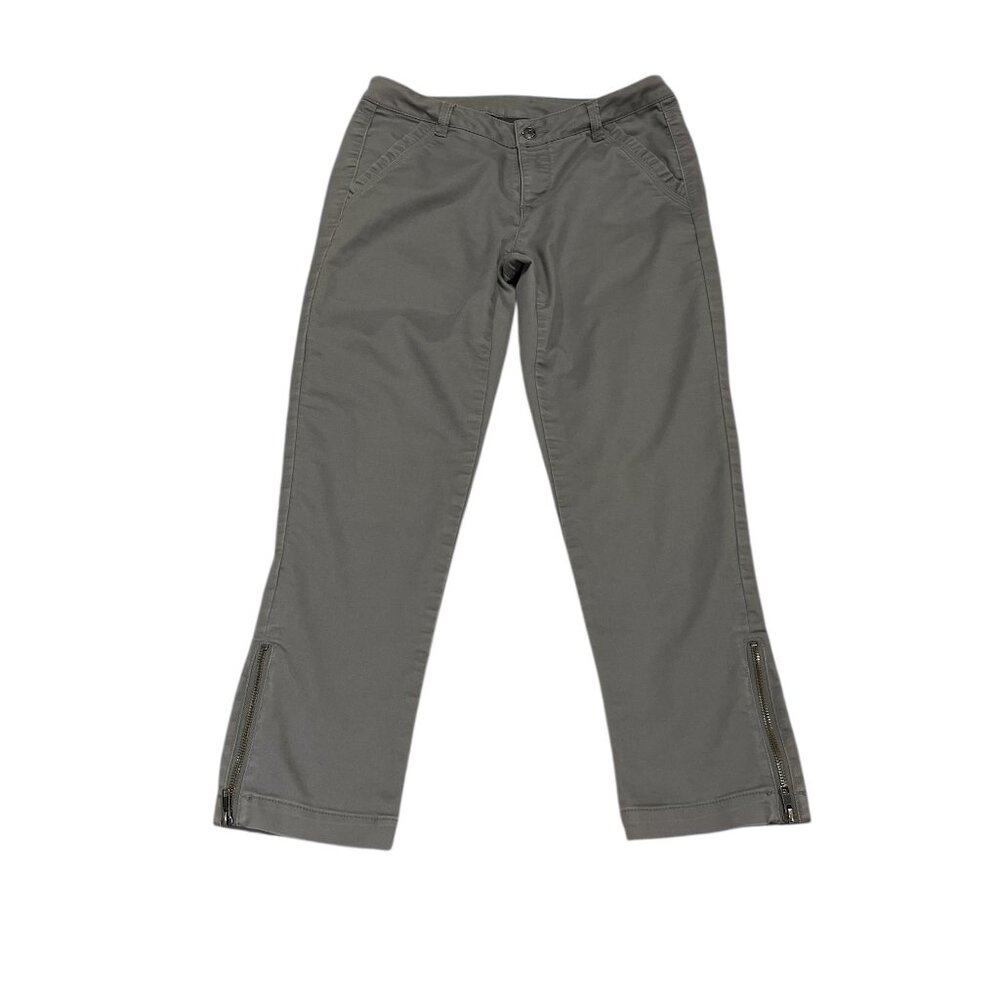 DENVER HAYES Mia Mid Rise Ankle Pants grey Size 6 Cotton Stretchy